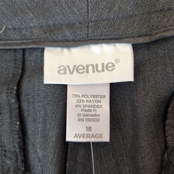 Avenue Womens Dress Pants Trousers Size 18 Charcoal Gray Black Slim Stretch NWT - Picture 3 of 7
